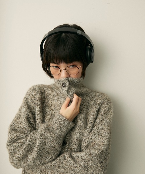 full/fill. ニット セーター mix knit high neck cardigan / ミックス