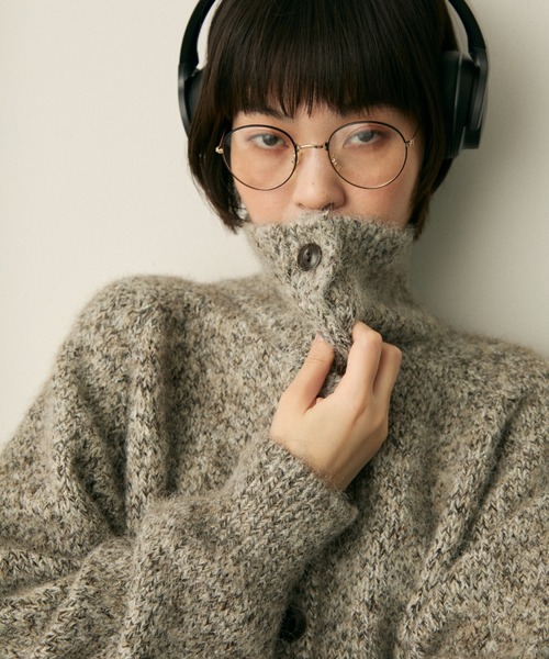 full/fill. ニット セーター mix knit high neck cardigan / ミックス
