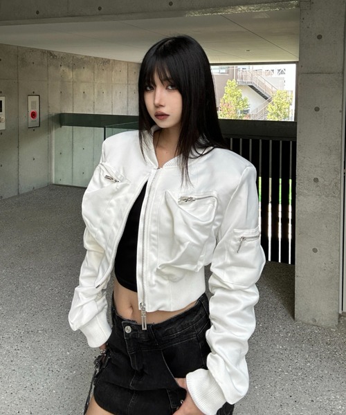 KsG ma1 ma-1 Pocket Shirring Cropped MA1 レディース メンズ