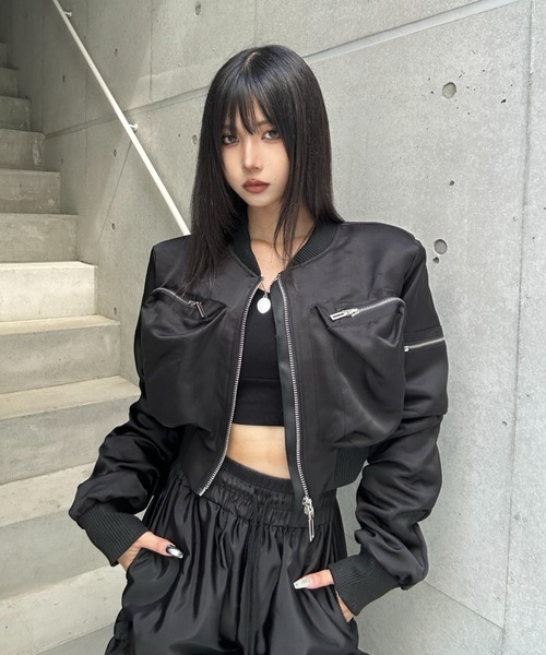 KsG ma1 ma-1 Pocket Shirring Cropped MA1 レディース メンズ
