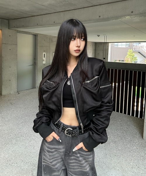 KsG ma1 ma-1 Pocket Shirring Cropped MA1 レディース メンズ