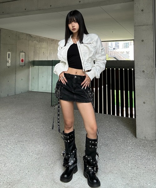 KsG ma1 ma-1 Pocket Shirring Cropped MA1 レディース メンズ