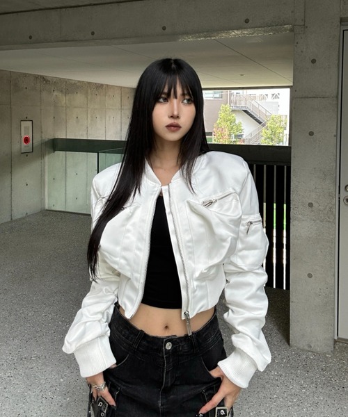 KsG ma1 ma-1 Pocket Shirring Cropped MA1 レディース メンズ