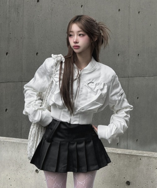 KsG ma1 ma-1 Pocket Shirring Cropped MA1 レディース メンズ