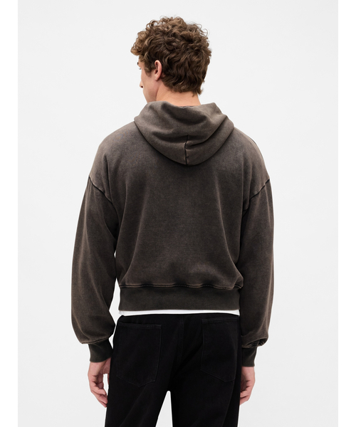GAP ヘビーウェイト オーバーサイズ GAPロゴパーカー ブラウン GAP（ギャップ） パーカー ヘビーウェイト オーバーサイズパーカー