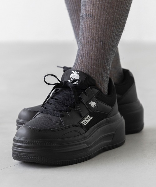 新品 マッキントッシュ 厚底 スニーカー ブラック 23cm マッキントッシュ ロンドン MACKINTOSH LONDON ベルクロストラップ