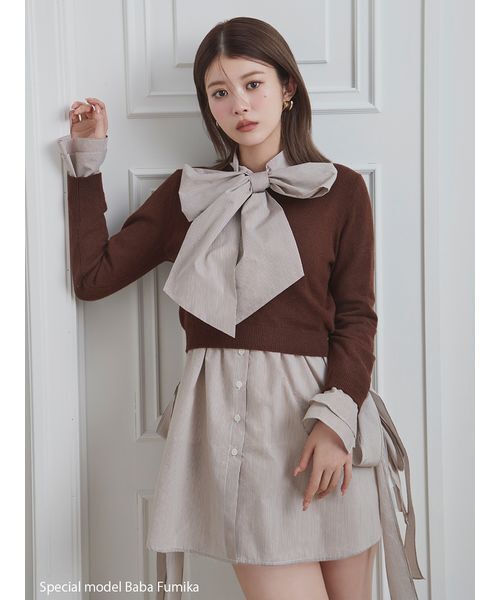 スナイデル レイヤードボウタイチュニック SNIDEL｜レイヤードボウタイチュニック | Rakuten Fashion(楽天