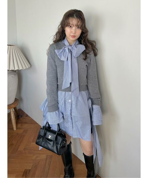 SNIDEL（スナイデル） レイヤードボウタイチュニック レディース