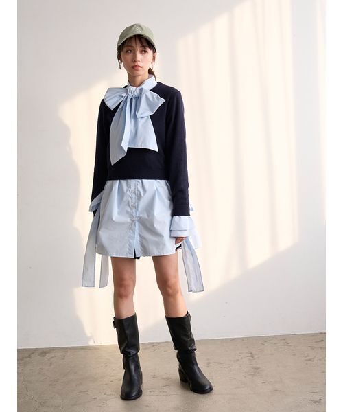 SNIDEL（スナイデル） レイヤードボウタイチュニック レディース