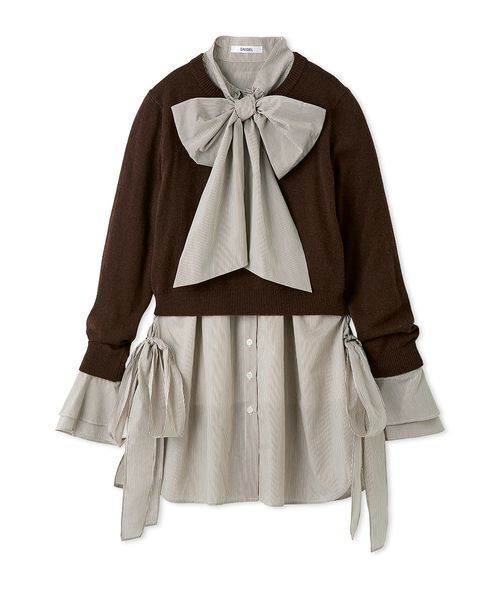 スナイデル レイヤードボウタイチュニック SNIDEL（スナイデル） レイヤードボウタイチュニック レディース