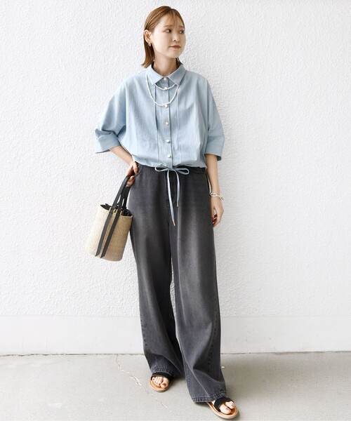 「SHIPS」 7分袖シャツ ONE SIZE ブルー レディースの画像