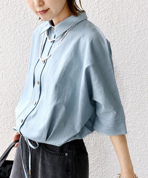 「SHIPS」 7分袖シャツ ONE SIZE ブルー レディースの画像