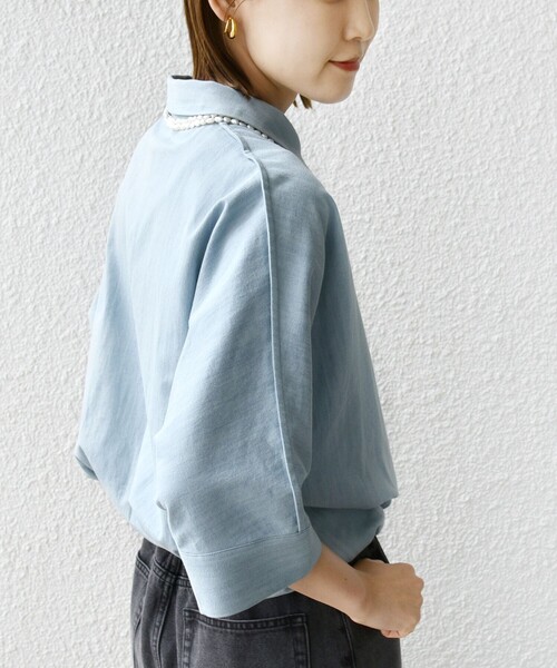 「SHIPS」 7分袖シャツ ONE SIZE ブルー レディースの画像