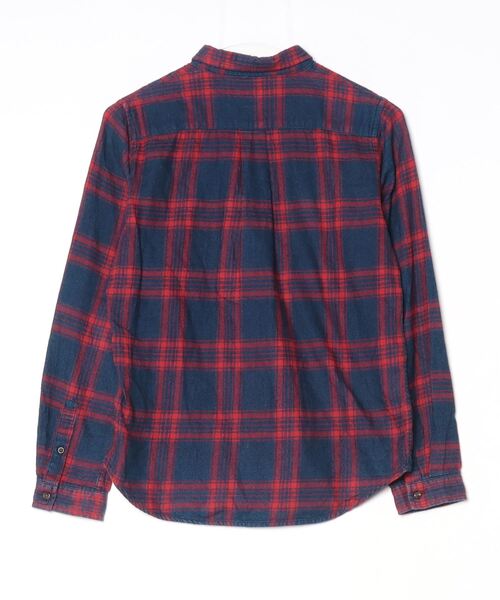 「luxluft」 チェック柄長袖シャツ 38 ネイビー レディース_画像2