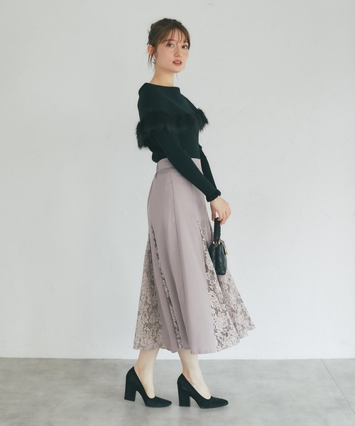 aya＊1228【UNTITLED】ジャケット【tocco】フレアスカート 2026年最新】tocco closet 柄：無地 レディース ロング フレアスカート