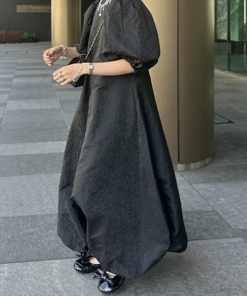 PERNA（ペルナ） 7分袖ワンピース MEDIUM グレー レディース