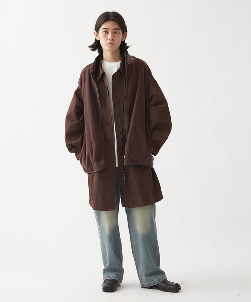 「B.C STOCK」 ステンカラーコート FREE ブラウン メンズ_画像6