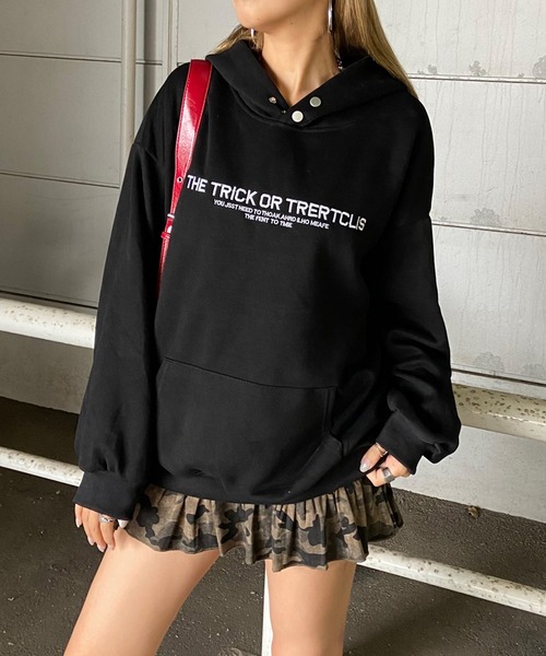 non-hedge（ノンヘッジ） パーカー ロゴ刺繍パーカープルオーバー