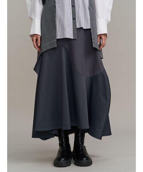 UN3D.（アンスリード） スカート WAVE ASYMMETRY SKIRT / ウェーブ