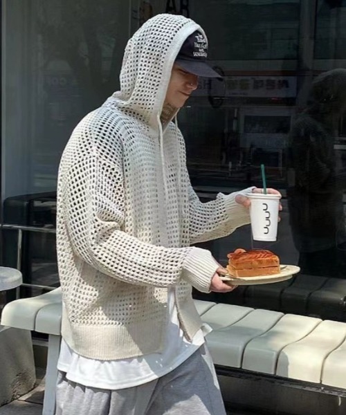 「.KOM」 ジップアップパーカー FREE アイボリー メンズ_画像3