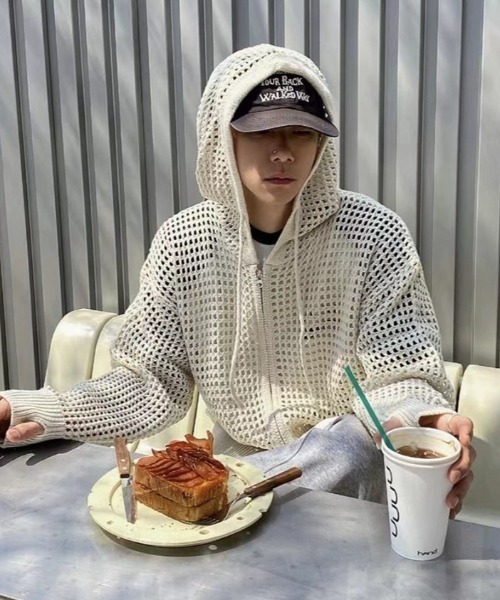 「.KOM」 ジップアップパーカー FREE アイボリー メンズ_画像7