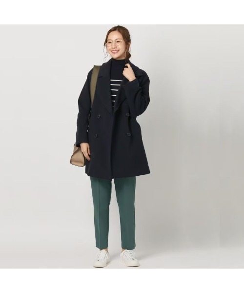 AOYAMA ピーコート pコート 「カシミヤブレンド」ウールショート丈P