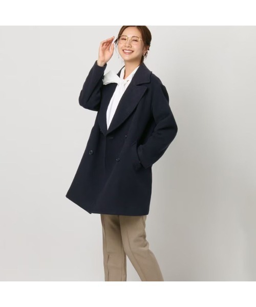 バレンシアガ　ショートPコート バレンシアガ ショート丈Pコート Jackal 140sソフトメルトン Pコート