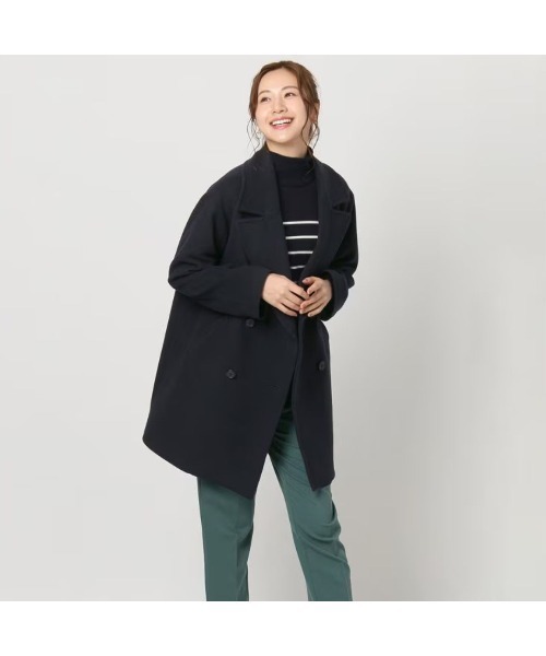 AOYAMA ピーコート pコート 「カシミヤブレンド」ウールショート丈P