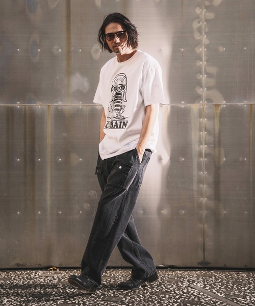 WONDER WALL MOTEL ジーンズ mp14449-AGING BLACK DENIM BUSH PANTS