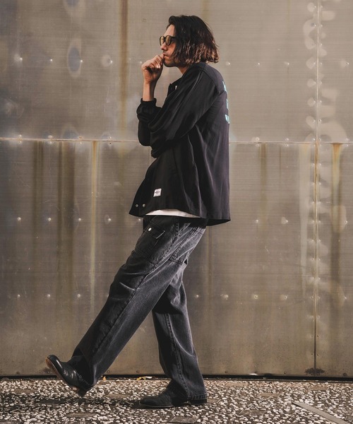 WONDER WALL MOTEL ジーンズ mp14449-AGING BLACK DENIM BUSH PANTS