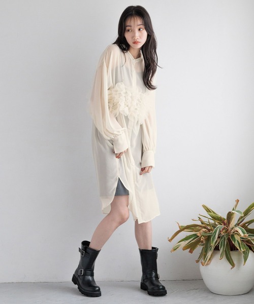 「LOWRYS FARM」 長袖ワンピース FREE ブルー レディース_画像5