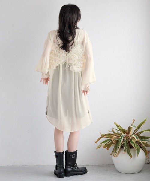 「LOWRYS FARM」 長袖ワンピース FREE ブルー レディース_画像6