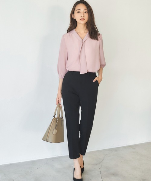 「Flolia」 7分袖ブラウス M グレー レディース_画像9