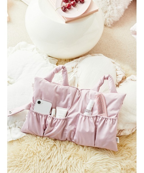 ジェラートピケ　ベッドサイドポーチ　ジェラピケフリル付きポーチ ピンク gelato pique Sleep ベッド 寝具 「Sleep」バリエーションプリント