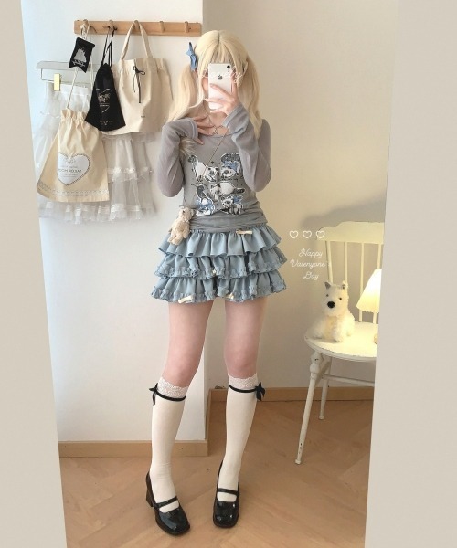gossip!ロサンゼルス パンツ 「Y2Kガーリー」ティアードバルーン