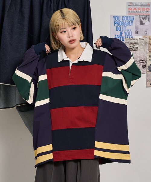 「etsinta」 長袖カットソー ONE SIZE レッド レディース_画像2