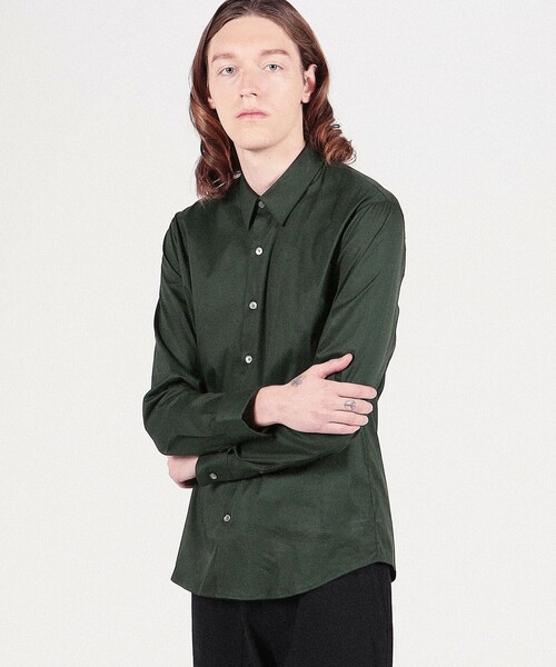 「JAMES PERSE」 長袖シャツ 1 ダークグリーン メンズ_画像2