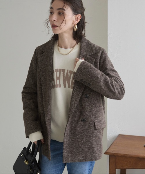 「ANGIE」 テーラードジャケット MEDIUM ブラウン レディース_画像4