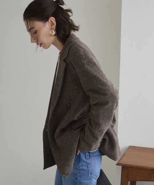 「ANGIE」 テーラードジャケット MEDIUM ブラウン レディース_画像6
