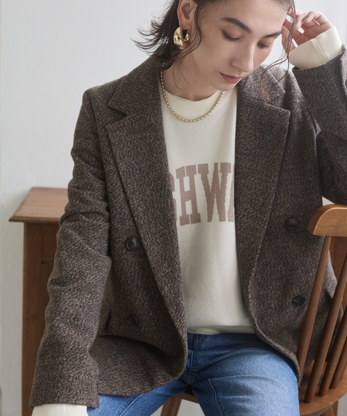 「ANGIE」 テーラードジャケット MEDIUM ブラウン レディース_画像9