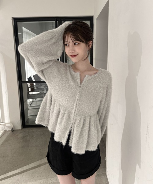 「mellowneon」 ニットカーディガン FREE ライトグレー レディース_画像7