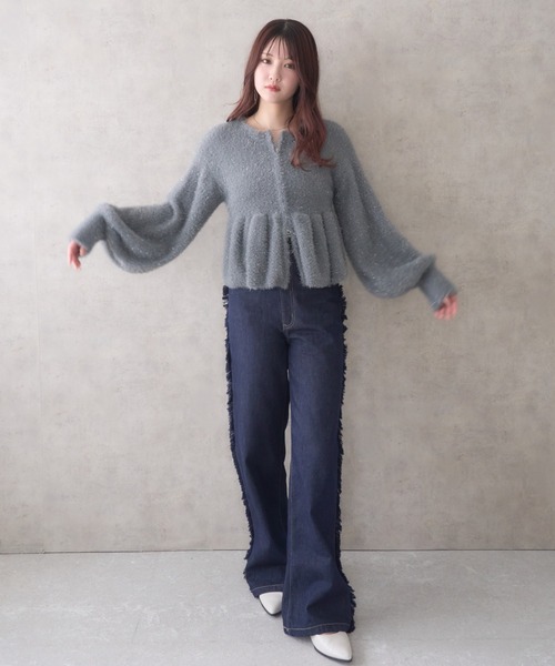 「mellowneon」 ニットカーディガン FREE ライトグレー レディース_画像9