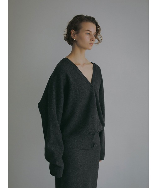 「HER.」 ニットカーディガン フリー チャコールグレー レディース_画像3
