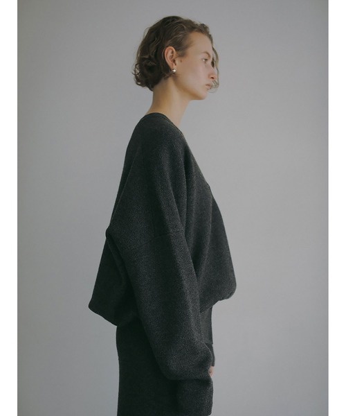 「HER.」 ニットカーディガン フリー チャコールグレー レディース_画像5