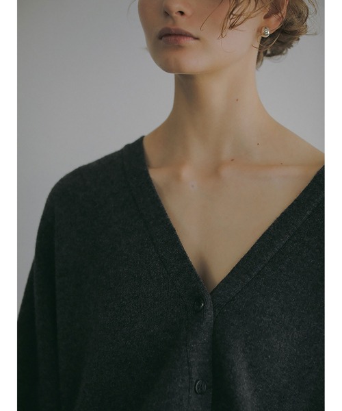「HER.」 ニットカーディガン フリー チャコールグレー レディース_画像8