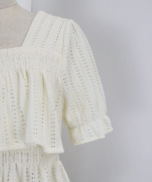 「BLUEEAST」 半袖ブラウス MEDIUM ブルー レディース_画像6