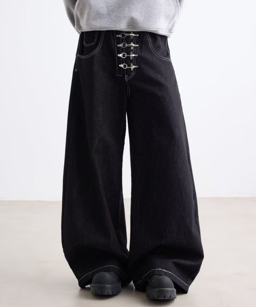 lilful ワイドパンツ ジーンズ 「26年春夏新作」ファイヤーマン メタル