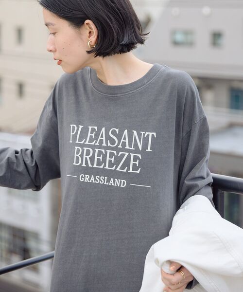 「AMERICAN HOLIC」 長袖ワンピース L チャコールグレー レディース_画像2