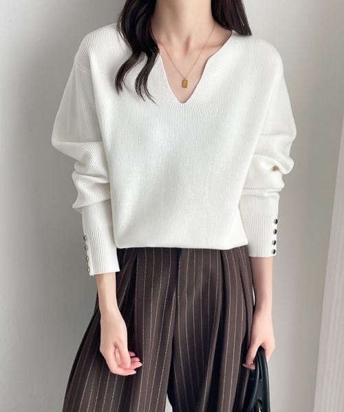 「ABITOKYO」 長袖ニット L グレー レディース_画像8
