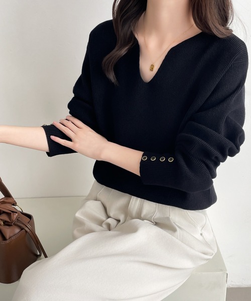 「ABITOKYO」 長袖ニット L グレー レディース_画像9